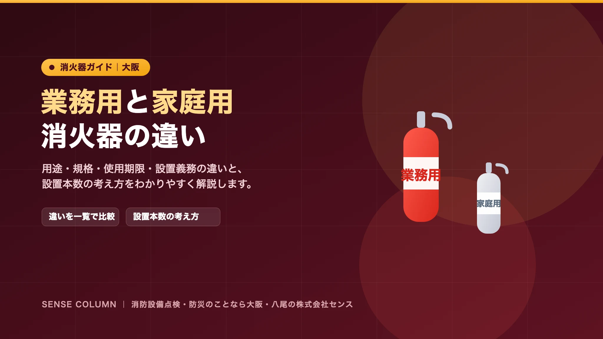 業務用と家庭用消火器の違い・設置本数の考え方